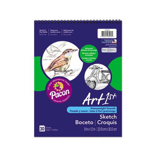 Art1st Artist's Sketch Book, 80 Lb, 9 X 12, White, 30 Sheets