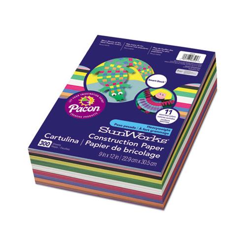 Construction Paper Smart-stack, 58lb, 9 X 12, Assorted, 300-pack