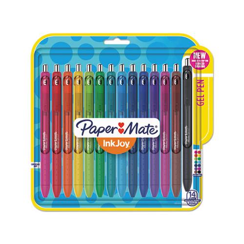 Inkjoy Retractable Gel Pen, Medium 0.7mm, Assorted Ink-barrel, 14-pack