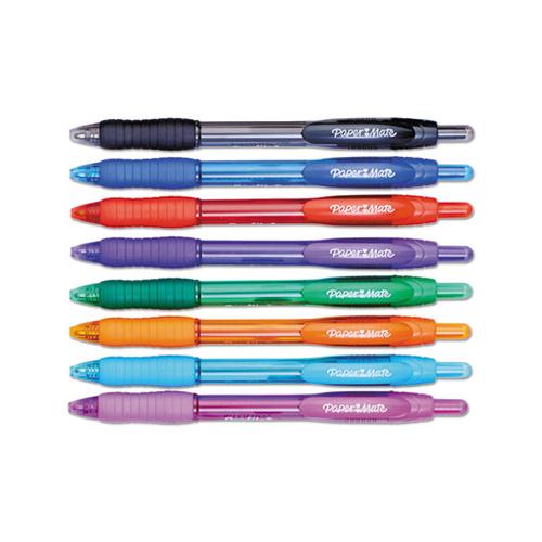Profile Retractable Ballpoint Pen, 1.4mm, Assorted Ink-barrel, 8-set