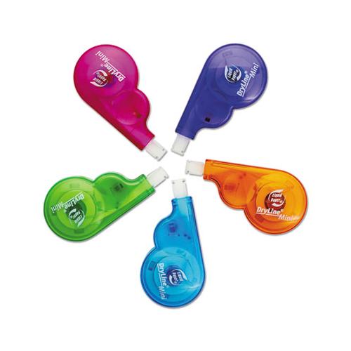 Dryline Mini Correction Tape, 1-5" X 197", Non-refillable, 5-pack
