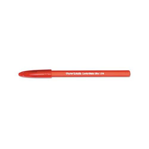 Comfortmate Ultra Stick Ballpoint Pen, Medium 1mm, Red Ink-barrel, Dozen