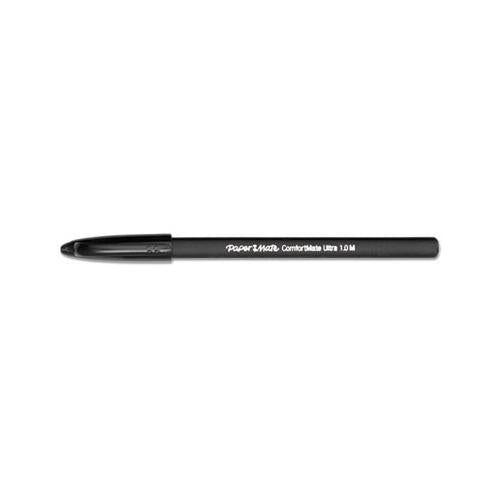 Comfortmate Ultra Stick Ballpoint Pen, Medium 1mm, Black Ink-barrel, Dozen