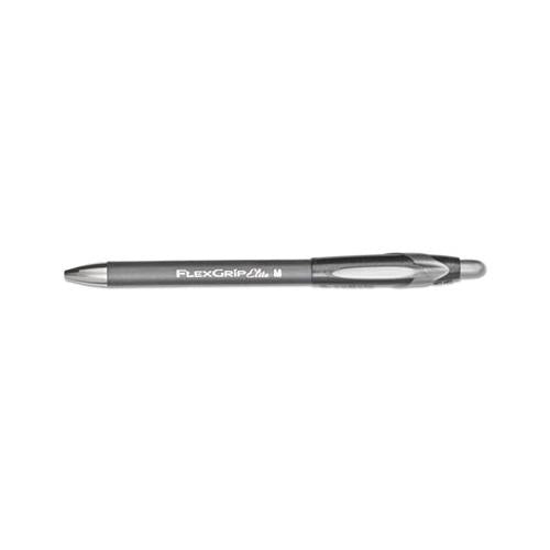 Flexgrip Elite Retractable Ballpoint Pen, Medium 1mm, Black Ink-barrel, Dozen