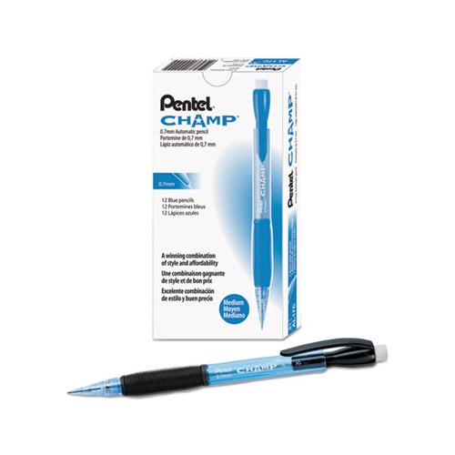 Champ Mechanical Pencil, 0.7 Mm, Hb (#2.5), Black Lead, Blue Barrel, Dozen