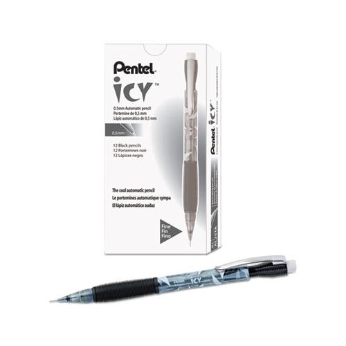 Icy Mechanical Pencil, 0.5 Mm, Hb (#2.5), Black Lead, Transparent Smoke Barrel, Dozen