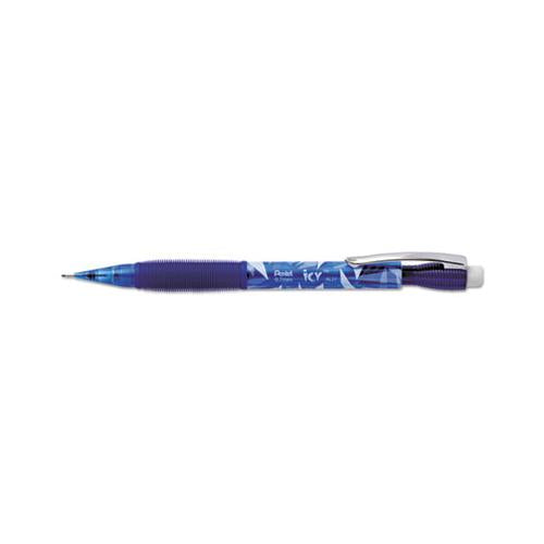 Icy Mechanical Pencil, 0.7 Mm, Hb (#2.5), Black Lead, Transparent Blue Barrel, Dozen