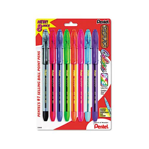 R.s.v.p. Stick Ballpoint Pen, Medium 1mm, Assorted Ink-barrel, 8-pack
