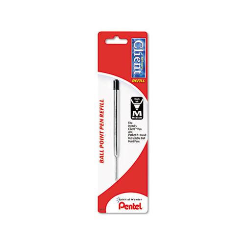 Refill For Pentel Client Ballpoint Pens, Medium Point, Black Ink