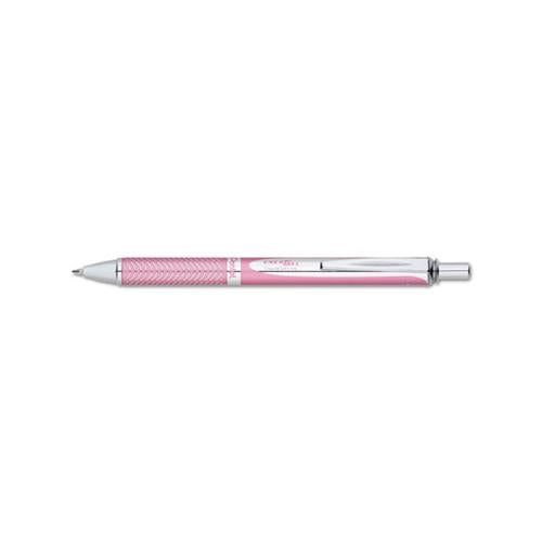 Energel Alloy Rt Retractable Gel Pen, Medium 0.7mm, Black Ink, Pink Barrel
