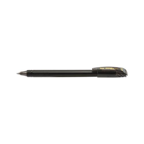 Energel Flash Stick Gel Pen, Medium 0.7mm, Black Ink, Black Barrel