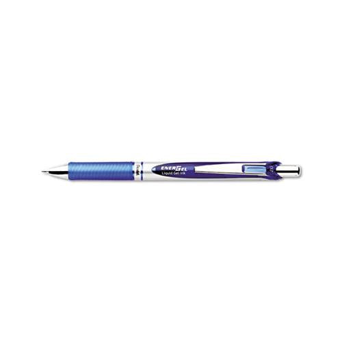 Energel Rtx Retractable Gel Pen, Medium 0.7 Mm, Blue Ink, Blue-gray Barrel