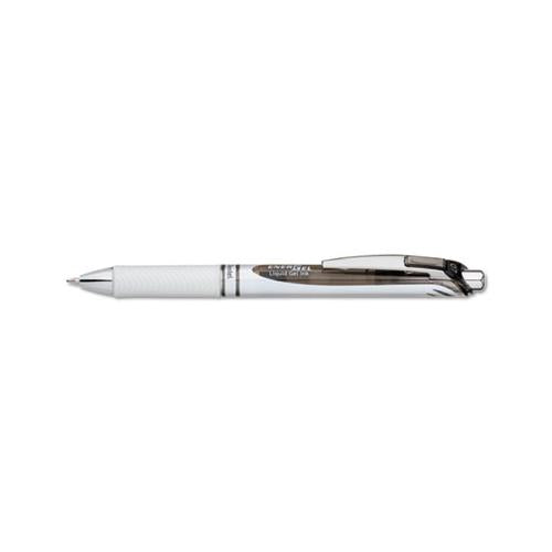 Energel Rtx Retractable Gel Pen, 0.7 Mm, Black Ink, White-black Barrel