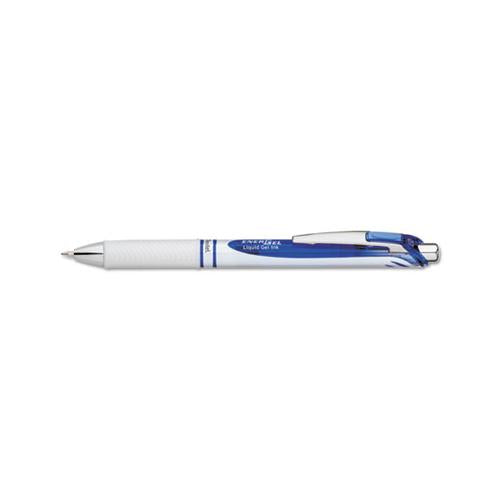 Energel Rtx Retractable Gel Pen, 0.7 Mm, Blue Ink, White-blue Barrel