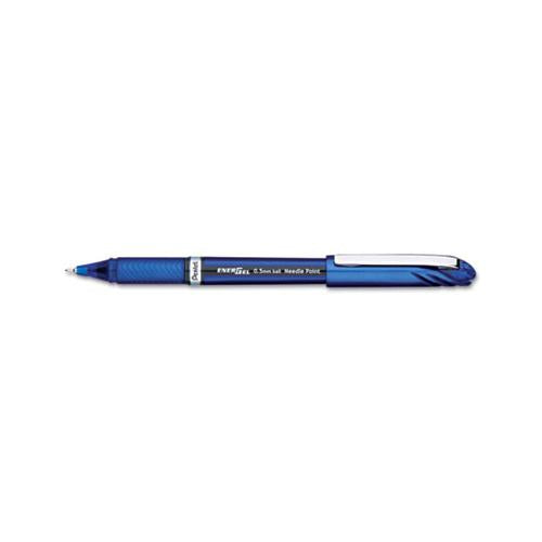 Energel Nv Stick Gel Pen, 0.5 Mm Needle Tip, Blue Ink-barrel, Dozen