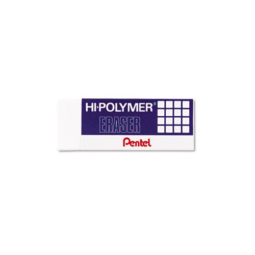 Hi-polymer Eraser, Rectangular, Medium, White, Latex-free Hi-polymer, 3-pack