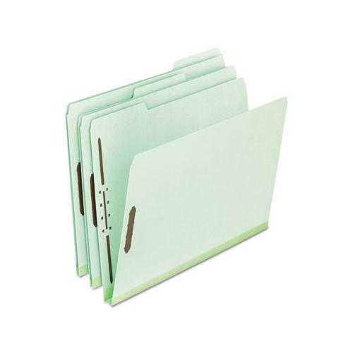 Heavy-duty Pressboard Folders W- Embossed Fasteners, Letter Size, Green, 25-box