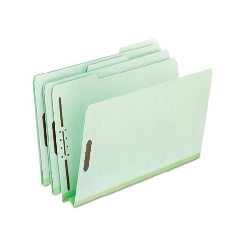 Heavy-duty Pressboard Folders W- Embossed Fasteners, Legal Size, Green, 25-box