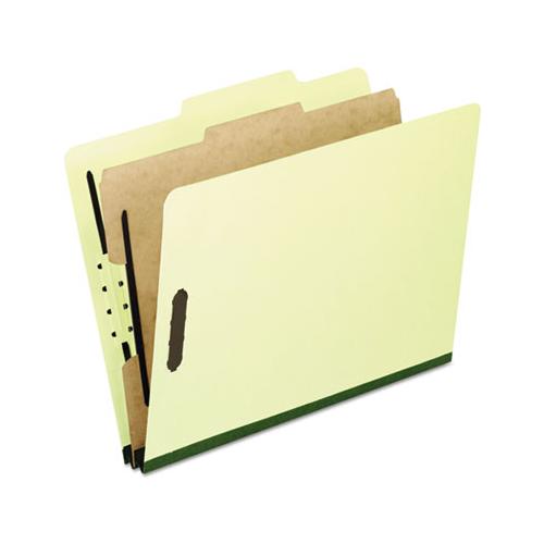 Four-, Six-, And Eight-section Pressboard Classification Folders, 1 Divider, Embedded Fasteners, Legal, Light Green, 10-box