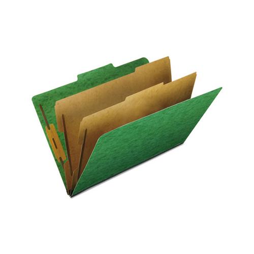 Four-, Six-, And Eight-section Pressboard Classification Folders, 2 Dividers, Embedded Fasteners, Legal, Apple Green, 10-box