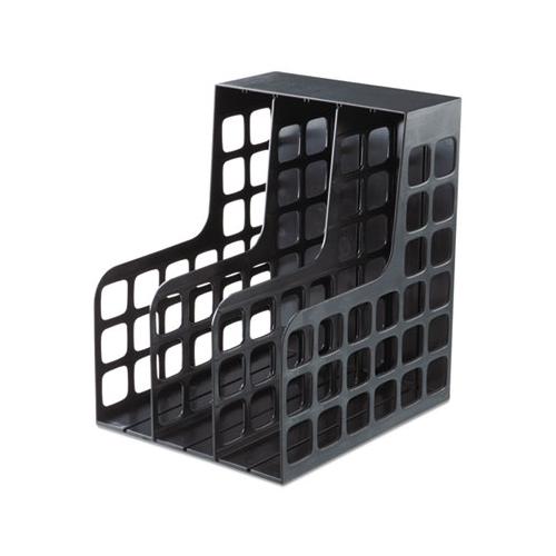 Plastic Magazine File, Two Snap-in Dividers, 9 X 10 5-8 X 12, Black