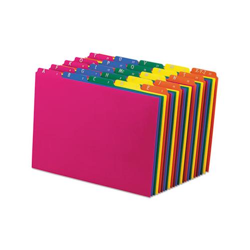 Poly Top Tab File Guides, 1-5-cut Top Tab, A To Z, 8.5 X 11, Assorted Colors, 25-set