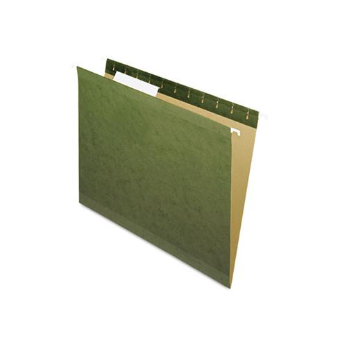 Reinforced Hanging File Folders, Letter Size, 1-3-cut Tab, Standard Green, 25-box