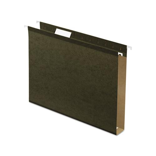 Extra Capacity Reinforced Hanging File Folders With Box Bottom, Letter Size, 1-5-cut Tab, Standard Green, 25-box