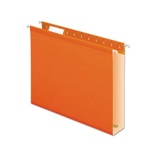 Extra Capacity Reinforced Hanging File Folders With Box Bottom, Letter Size, 1-5-cut Tab, Orange, 25-box