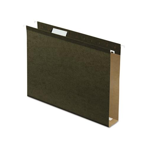 Extra Capacity Reinforced Hanging File Folders With Box Bottom, Letter Size, 1-5-cut Tab, Standard Green, 25-box