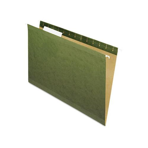 Reinforced Hanging File Folders, Legal Size, 1-3-cut Tab, Standard Green, 25-box
