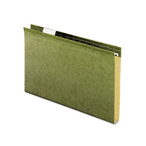 Extra Capacity Reinforced Hanging File Folders With Box Bottom, Legal Size, 1-5-cut Tab, Standard Green, 25-box