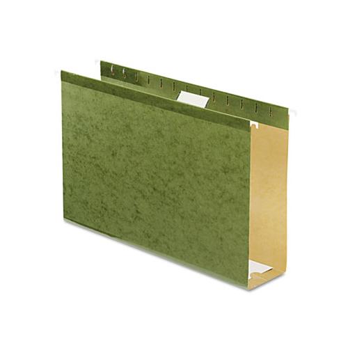 Extra Capacity Reinforced Hanging File Folders With Box Bottom, Legal Size, 1-5-cut Tab, Standard Green, 25-box