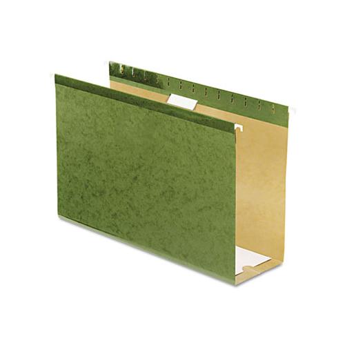 Extra Capacity Reinforced Hanging File Folders With Box Bottom, Legal Size, 1-5-cut Tab, Standard Green, 25-box
