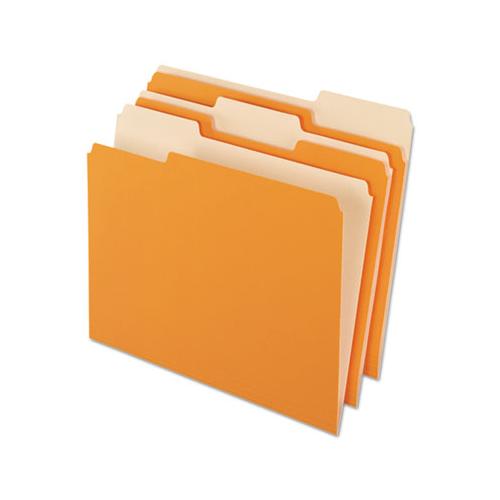 Interior File Folders, 1-3-cut Tabs, Letter Size, Orange, 100-box