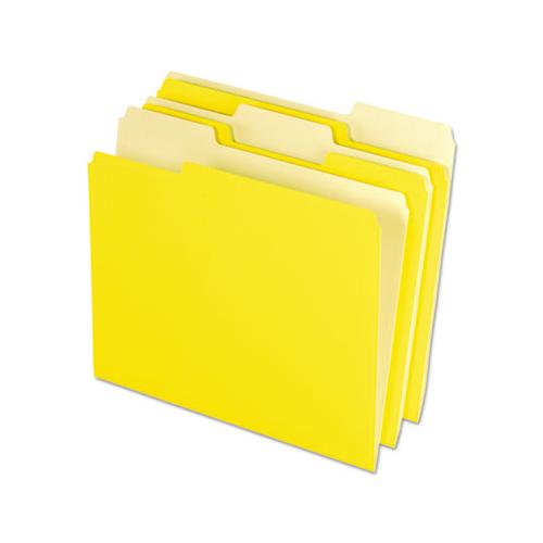 Interior File Folders, 1-3-cut Tabs, Letter Size, Yellow, 100-box