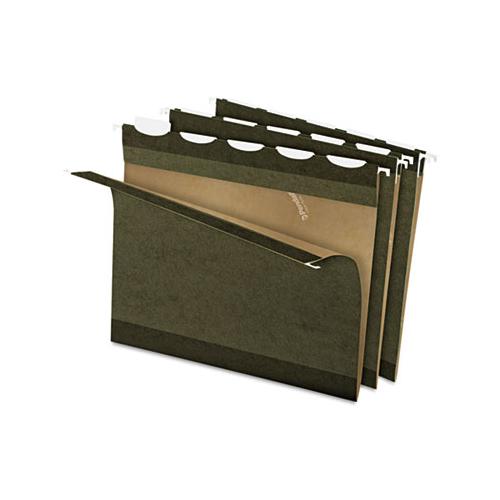 Ready-tab Reinforced Hanging File Folders, Letter Size, 1-5-cut Tab, Standard Green, 25-box