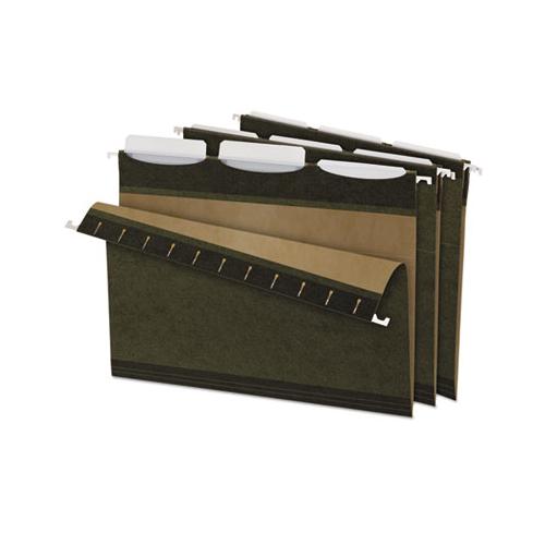 Ready-tab Reinforced Hanging File Folders, Letter Size, 1-3-cut Tab, Standard Green, 25-box