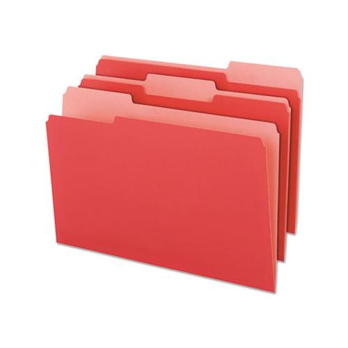 Interior File Folders, 1-3-cut Tabs, Legal Size, Red, 100-box