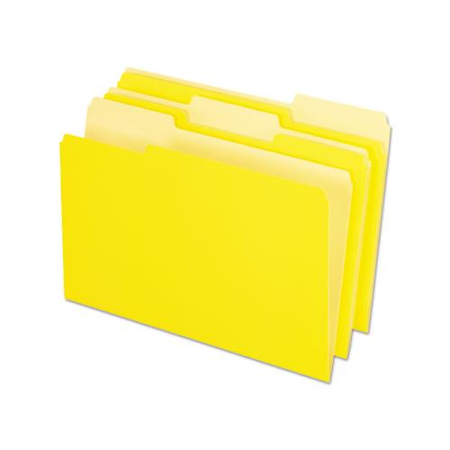 Interior File Folders, 1-3-cut Tabs, Legal Size, Yellow, 100-box
