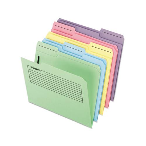 Printed Notes Folder With One Fastener, 1-3-cut Tabs, Letter Size, Assorted, 30-pack