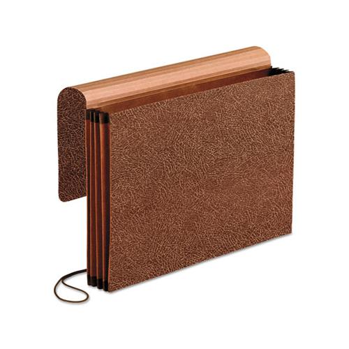 Premium Reinforced Expanding Wallet, 3.5" Expansion, 1 Section, Legal Size, Red Fiber