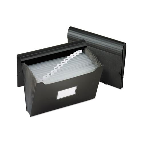 Jumbo 13-pocket File, 12" Expansion, 13 Sections, 1-13-cut Tab, Letter Size, Black