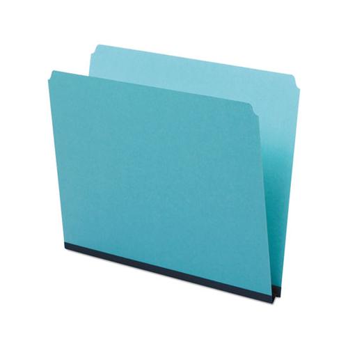 Pressboard Expanding File Folders, Straight Tab, Letter Size, Blue, 25-box