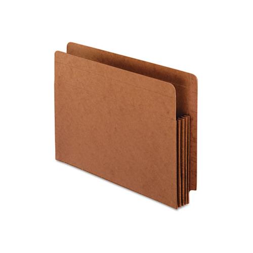 Heavy-duty End Tab File Pockets, 3.5" Expansion, Letter Size, Red Fiber, 10-box
