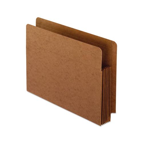 Heavy-duty End Tab File Pockets, 5.25" Expansion, Letter Size, Red Fiber, 10-box
