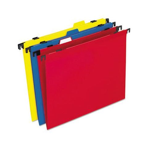 2-in-1 Colored Poly Folders With Built-in Tabs, Letter Size, 1-3-cut Tab, Assorted, 10-pack