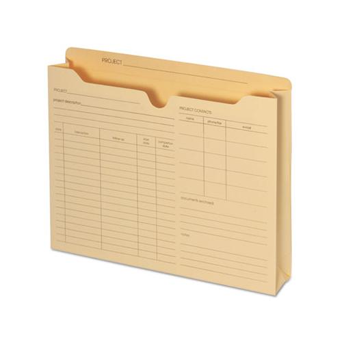Preprinted Project Jackets, Straight Tab, Letter Size, Manila, 50-box