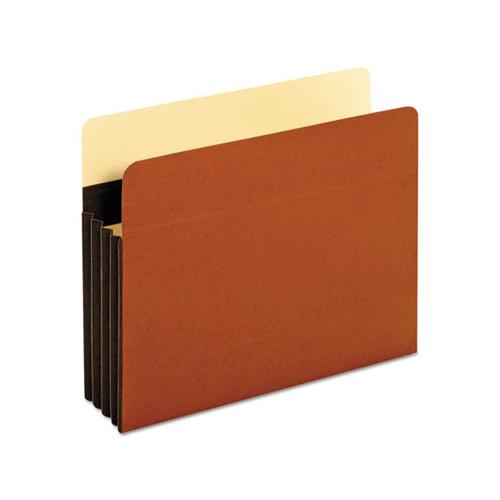 Heavy-duty File Pockets, 3.5" Expansion, Letter Size, Redrope, 25-box