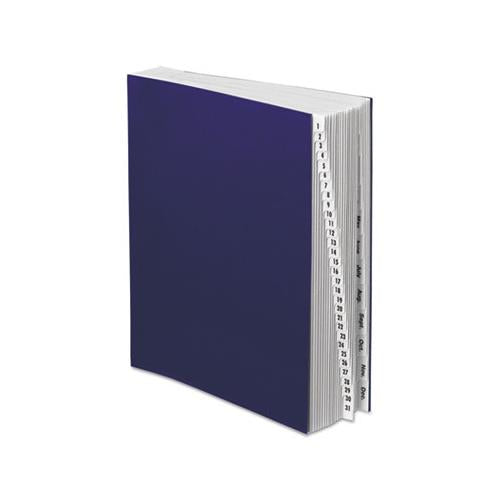 Expanding Desk File, 42 Dividers, Months-dates, Letter-size, Dark Blue Cover